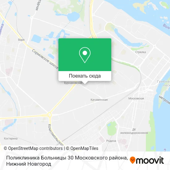 Карта Поликлиника Больницы 30 Московского района