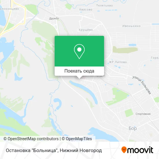 Карта Остановка "Больница"