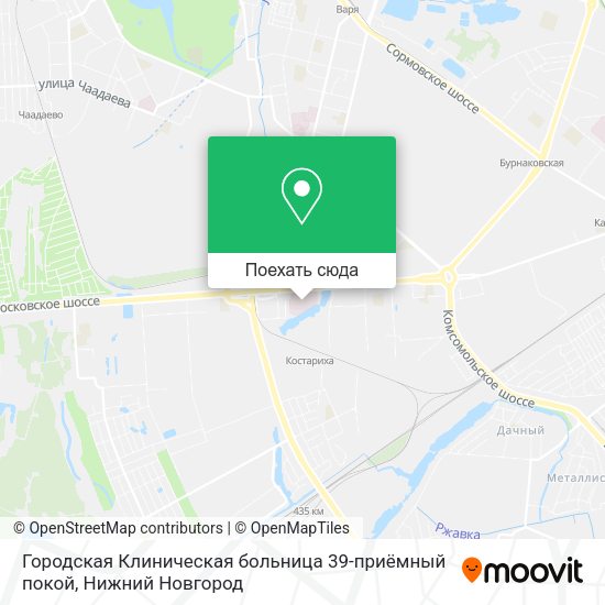 Карта Городская Клиническая больница 39-приёмный покой