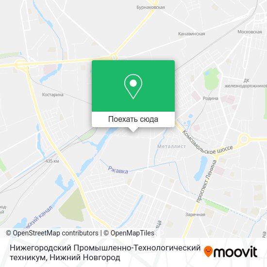 Карта Нижегородский Промышленно-Технологический техникум