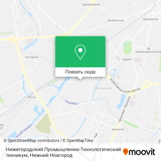 Карта Нижегородский Промышленно-Технологический техникум
