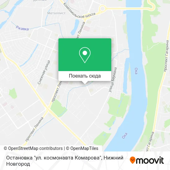 Карта Остановка "ул. космонавта Комарова"