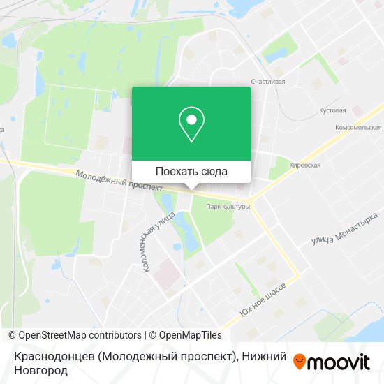 Карта Краснодонцев (Молодежный проспект)