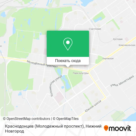 Карта Краснодонцев (Молодежный проспект)