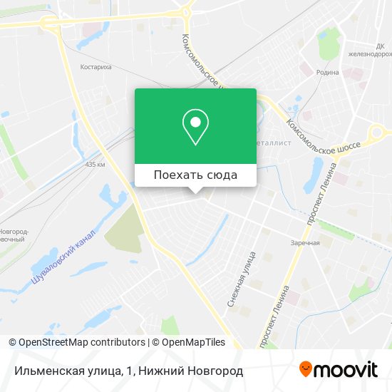 Карта Ильменская улица, 1