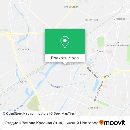Карта Стадион Завода Красная Этна