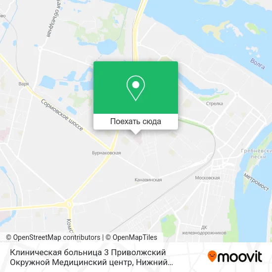 Карта Клиническая больница 3 Приволжский Окружной Медицинский центр