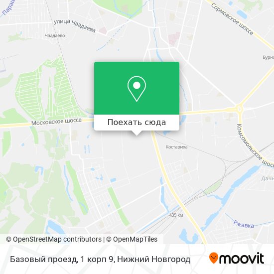 Карта Базовый проезд, 1 корп 9