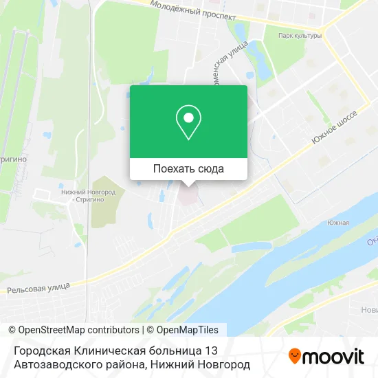 Карта Городская Клиническая больница 13 Автозаводского района