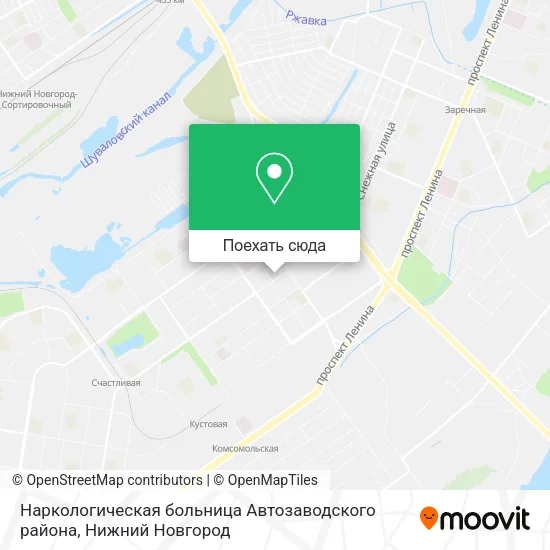 Карта Наркологическая больница Автозаводского района