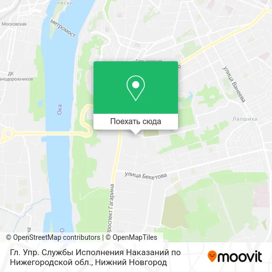 Карта Гл. Упр. Службы Исполнения Наказаний по Нижегородской обл.