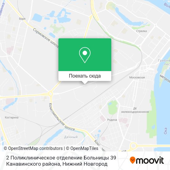 Карта 2 Поликлиническое отделение Больницы 39 Канавинского района
