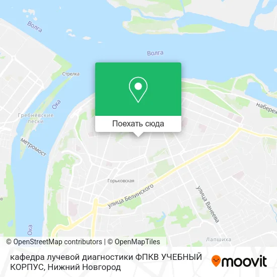 Карта кафедра лучевой диагностики ФПКВ УЧЕБНЫЙ КОРПУС