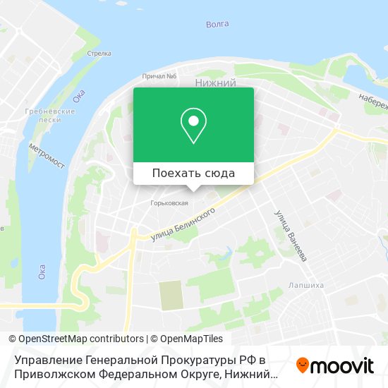 Карта Управление Генеральной Прокуратуры РФ в Приволжском Федеральном Округе