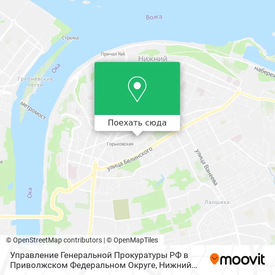 Карта Управление Генеральной Прокуратуры РФ в Приволжском Федеральном Округе