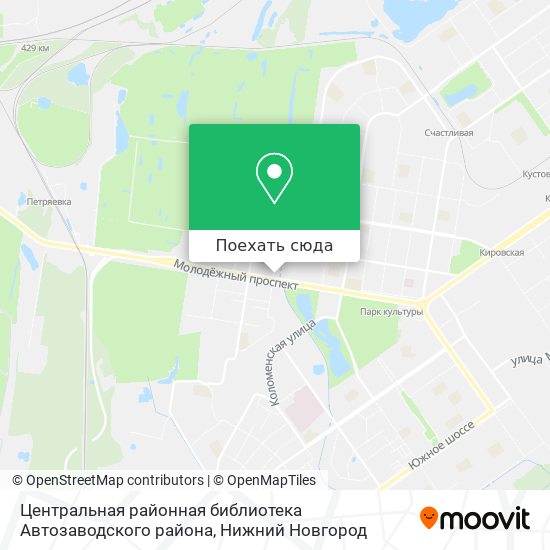 Карта Центральная районная библиотека Автозаводского района