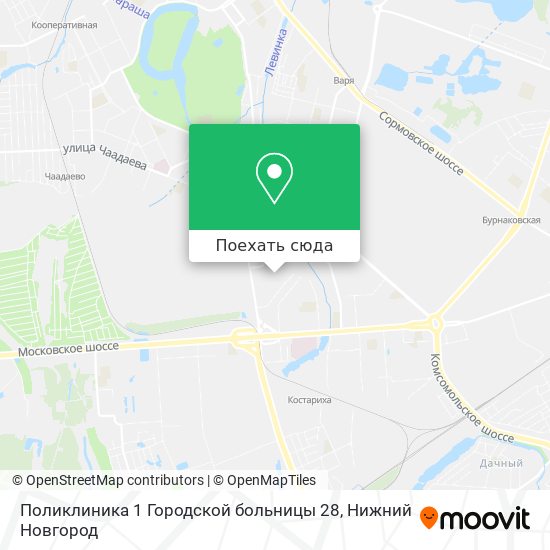 Карта Поликлиника 1 Городской больницы 28