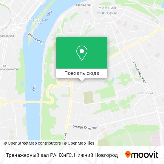 Карта Тренажерный зал РАНХиГС