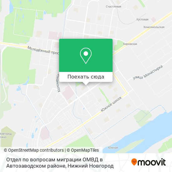 Карта Отдел по вопросам миграции ОМВД в Автозаводском районе