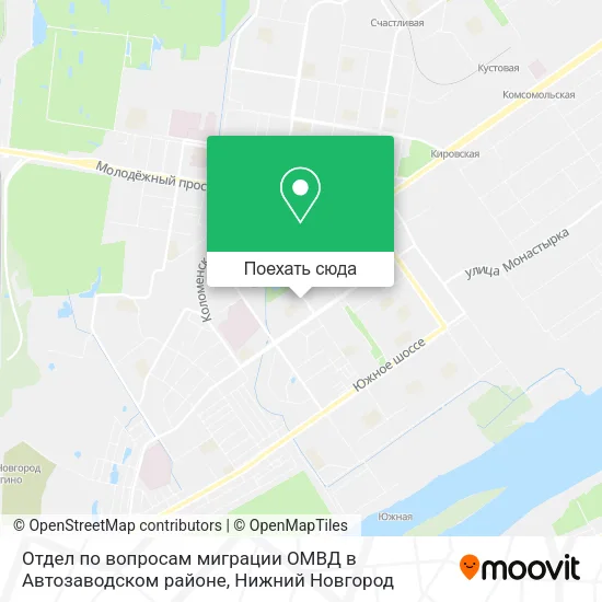 Карта Отдел по вопросам миграции ОМВД в Автозаводском районе