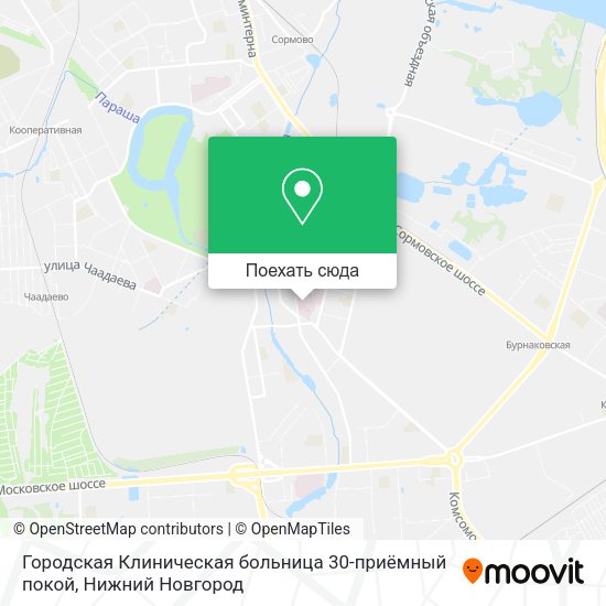 Карта Городская Клиническая больница 30-приёмный покой