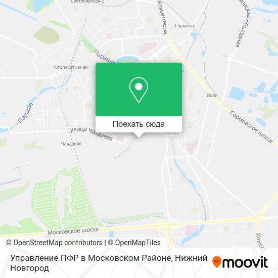 Карта Управление ПФР в Московском Районе