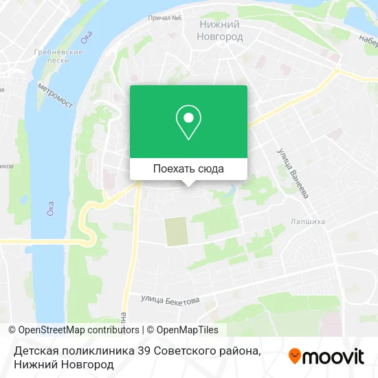 Карта Детская поликлиника 39 Советского района