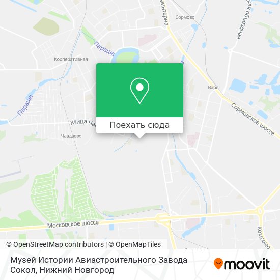 Карта Музей Истории Авиастроительного Завода Сокол