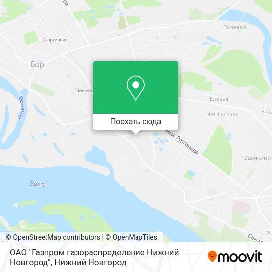 Карта ОАО "Газпром газораспределение Нижний Новгород"