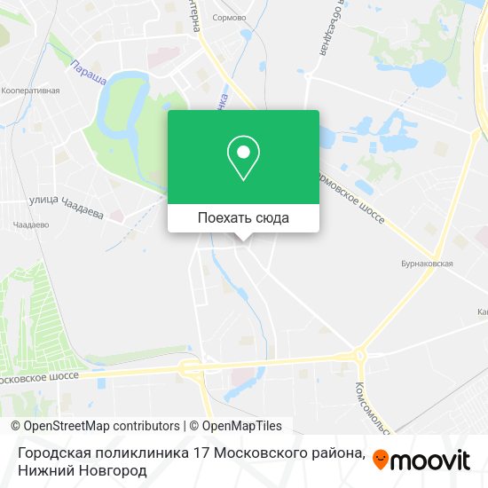 Карта Городская поликлиника 17 Московского района