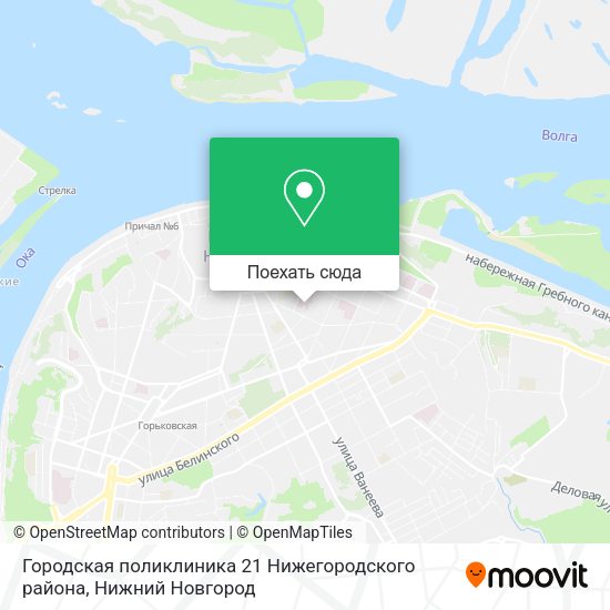 Карта Городская поликлиника 21 Нижегородского района