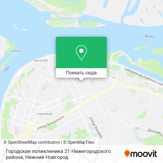 Карта Городская поликлиника 21 Нижегородского района