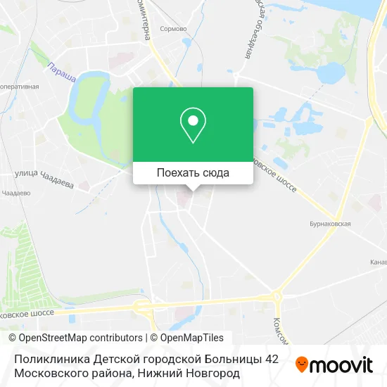 Карта Поликлиника Детской городской Больницы 42 Московского района