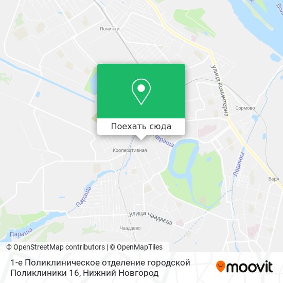 Карта 1-е Поликлиническое отделение городской Поликлиники 16