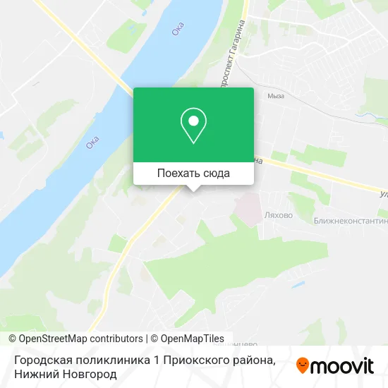 Карта Городская поликлиника 1 Приокского района