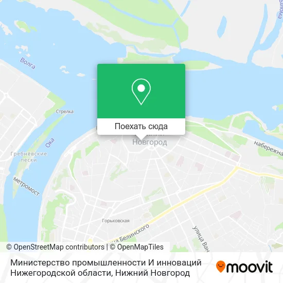 Карта Министерство промышленности И инноваций Нижегородской области