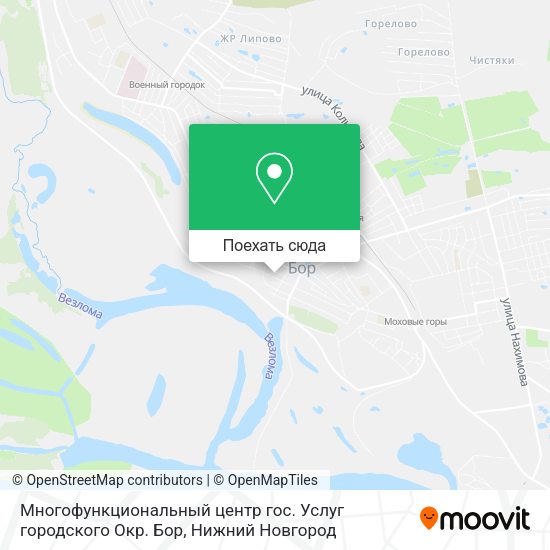 Карта Многофункциональный центр гос. Услуг городского Окр. Бор