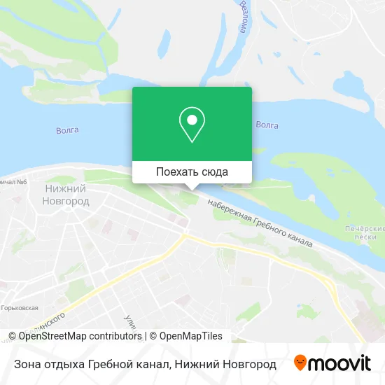Карта Зона отдыха Гребной канал