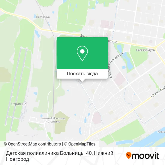 Карта Детская поликлиника Больницы 40