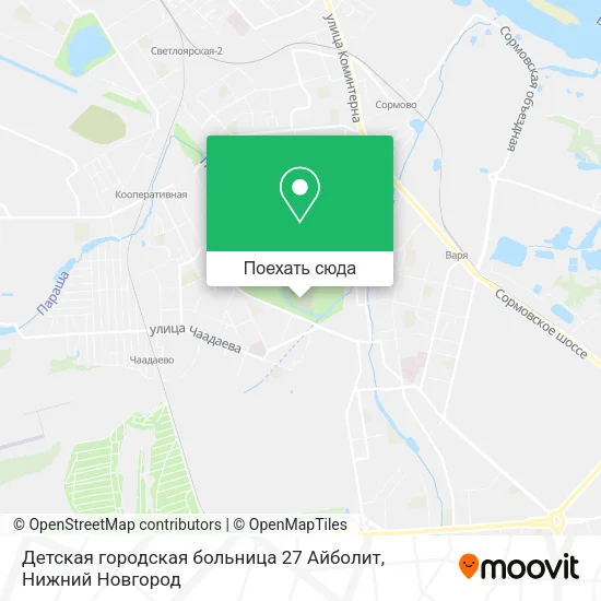 Карта Детская городская больница 27 Айболит
