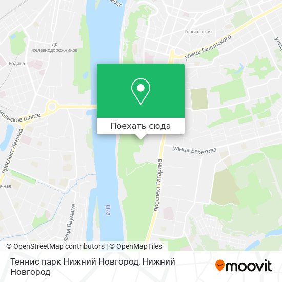 Карта Теннис парк Нижний Новгород
