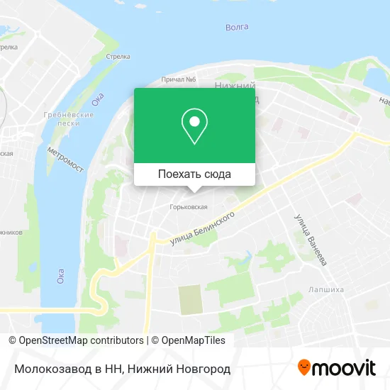 Карта Молокозавод в НН