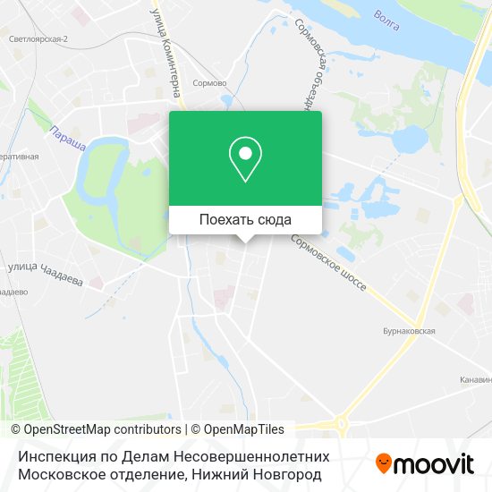 Карта Инспекция по Делам Несовершеннолетних Московское отделение