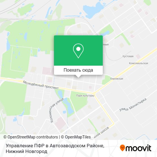 Карта Управление ПФР в Автозаводском Районе