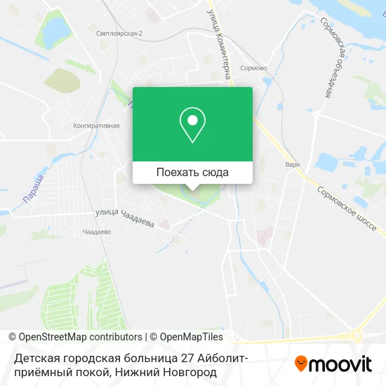 Карта Детская городская больница 27 Айболит-приёмный покой