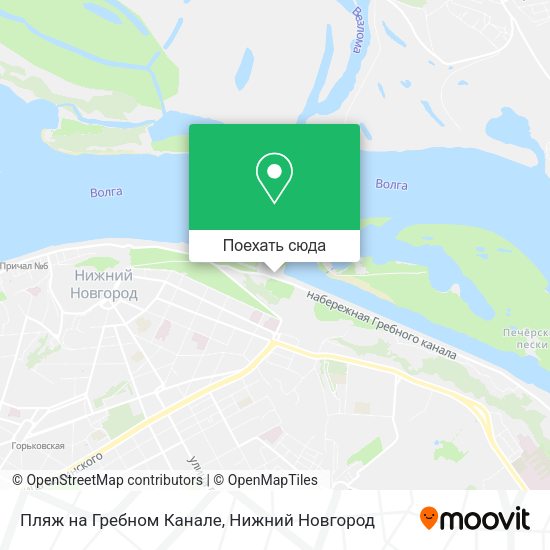 Карта Пляж на Гребном Канале