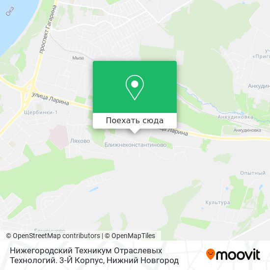 Карта Нижегородский Техникум Отраслевых Технологий. 3-Й Корпус