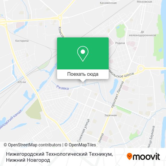 Карта Нижегородский Технологический Техникум