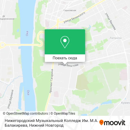 Карта Нижегородский Музыкальный Колледж Им. М.А. Балакирева