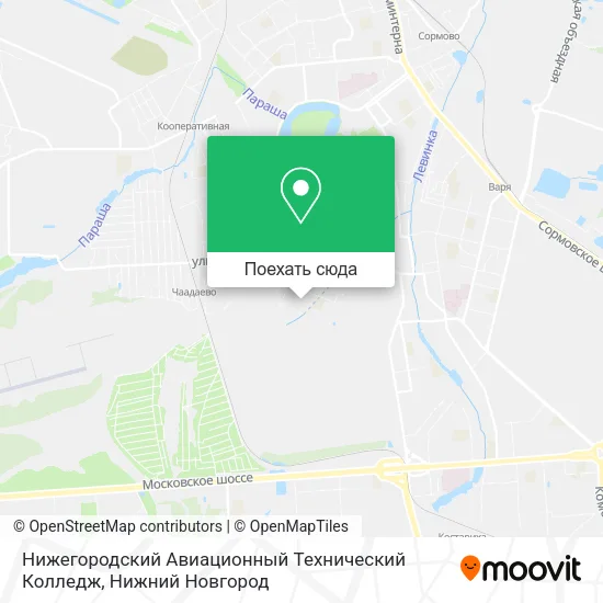Карта Нижегородский Авиационный Технический Колледж